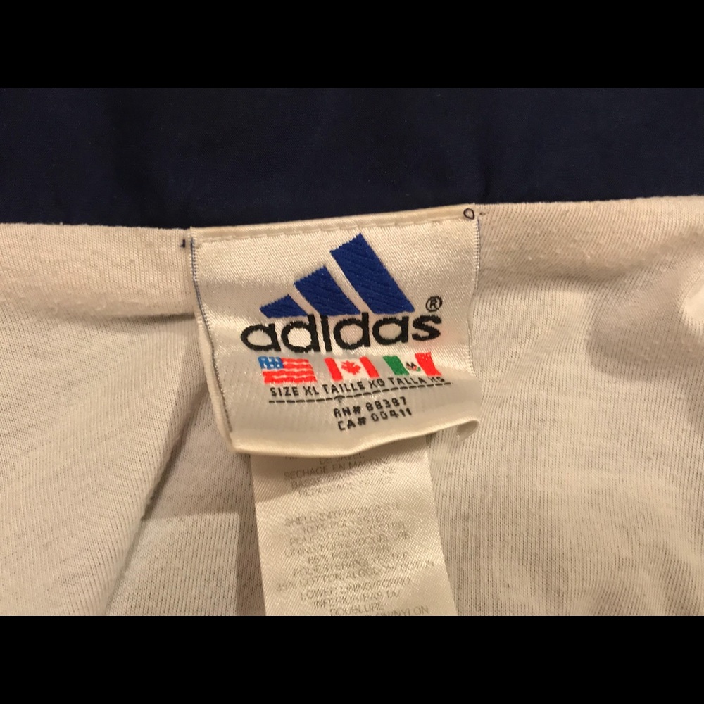 Vintage Adidas Windbreaker Mens XL Blue & White - Picture 8 of 8